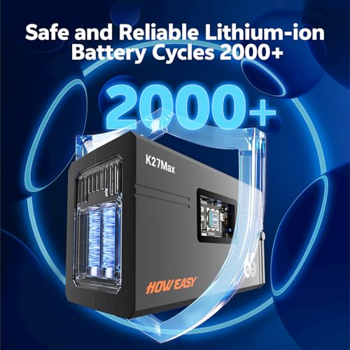 Image of HOWEASY Portable Power Station 135W(270W Peak), Backup Lithium Battery with 110V AC Outlets,98Wh(26400mAh) Solar Generator for Camping,for Outdoor Camping Emergency(Solar Panel Not Included)