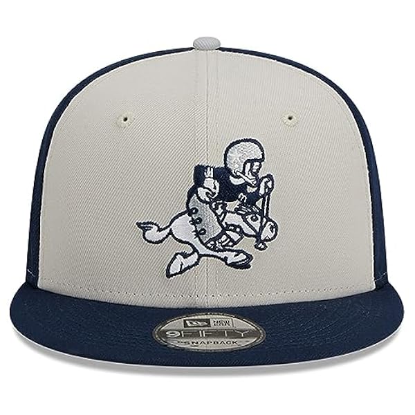 New Era Heren Cream/Navy Dallas Cowboys 2023 Sideline Historic 9FIFTY Snapback Hoed, cr�me, one size