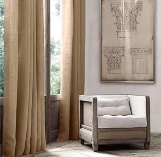 AK TRADING CO. Burlap Drape Panel Backdrop - 100% Jute Burlap Window Cur...