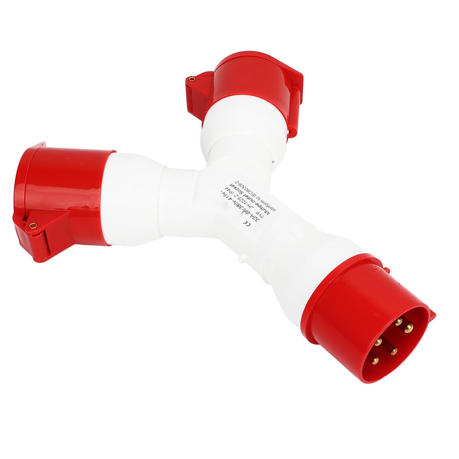 Generic Spina Industriale A Forma di Y 5 Pin 3P+N+E 380-415 V 32 A Spina Aeronautica Impermeabile IP44 con Conduttore in Ottone PA66 per Cantieri Agricoli Industriali