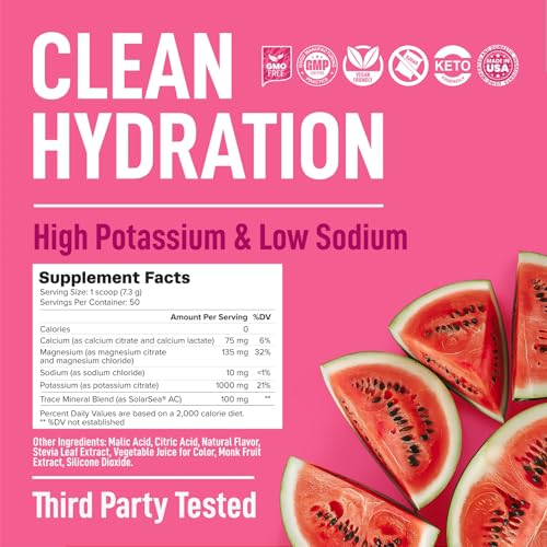 Image of Keppi Electrolytes Powder - Watermelon Flavor - 50 Servings - Electrolytes Powder No Sugar for Hydration - Keto & Fasting Friendly Electrolyte Drink w /Magnesium, Potassium - No Sugar Electrolytes