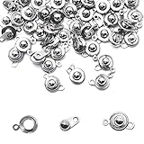 ITROLLE Snap Clasp 20sets 304 Stainless Steel Snap Button Clasps Ball and Socket Snap Clasps Jewelry Connector for Necklace Bracelet Jewelry Making Silver