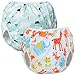 Teamoy 2pcs Baby Nappy riutilizzabile pannolino da nuoto, costume piscina neonato Lavabili per 0-3 Anni, Polar Bear + Animal