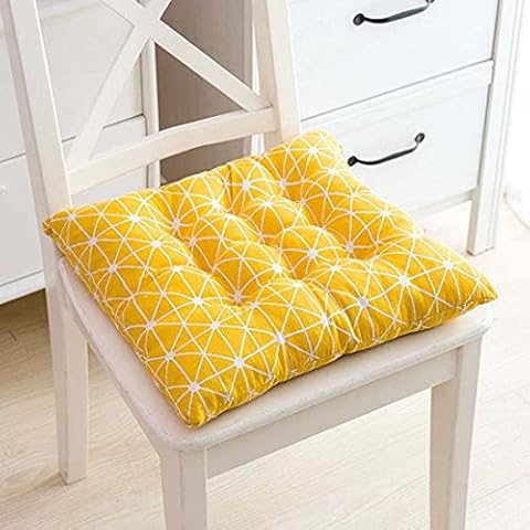 KingMSPG Set of 4 Soft Chair Cushions with Ties,40/45cm Thick Dining Kitchen Chair Cushions Seat Pads,Soft Seat Cushions for Garden Office (4pcs-40x40cm,I) Cover