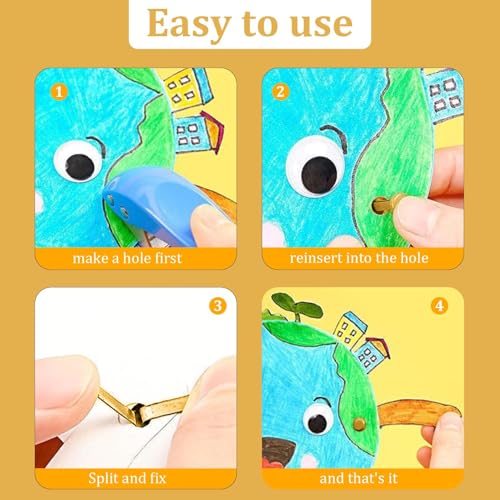 100 Stück Mini Brads Musterbeutelklammern, Musterklammern Metall Papierverschlüsse Splinte Rundkopfklammern Scrapbooking Brads für Schule Büro Kartenherstellung,DIY Handwerk Papier Verschlüsse(Gold)