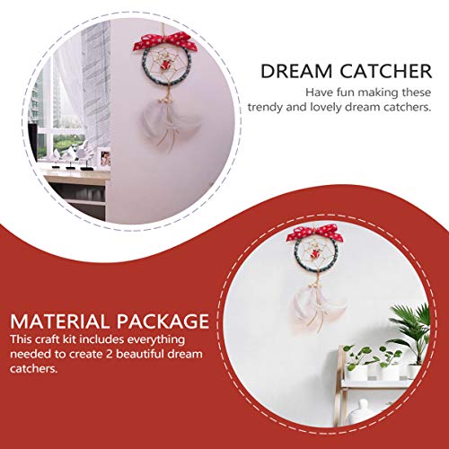 ARTIBETTER 2 Conjuntos de Apanhador de Sonhos Que Faz O Kit de Natal Enfeite de Suspensão Pena Boho