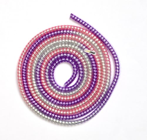 Image of J'TTON Spiral Metallic Color (2 Pcs) 1.2 Meters Each-Full Size Cable Cord Charger Protector Winder for iPhone & Android USB Charging Cables, Earphones, Lightning Cable (Multicolor)