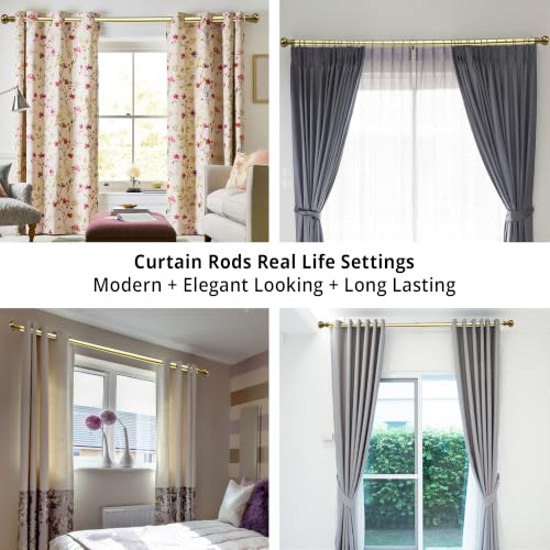 Image of FAPBADRI Curtain Rod /Pipe Heavy Quality Stainless Steel for Home /office door, window, shower, 1 inch diameter (25mm), Color - Gold, Length - 60 inches (5 feet), 3 Pipes