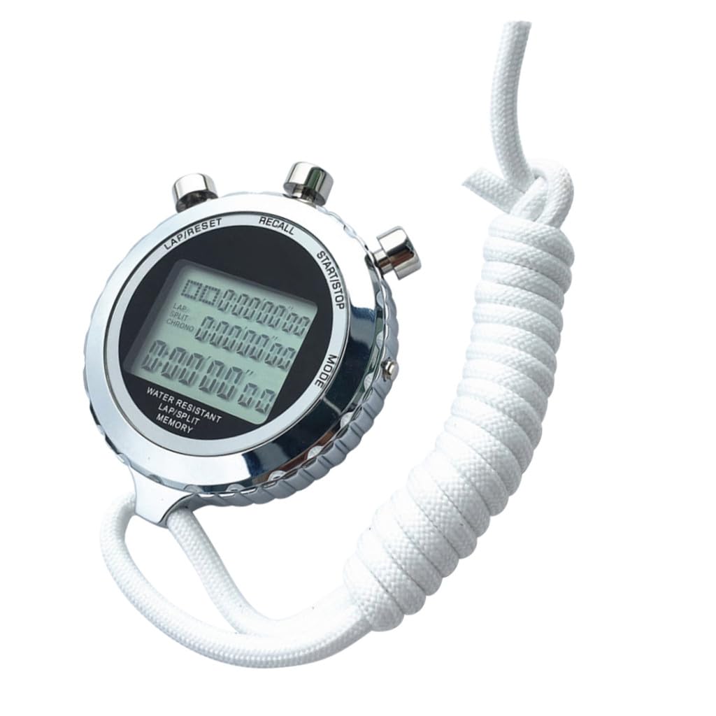 Cronómetro Digital Profesional de Mano, Contador de Cronógrafo con Pantalla LCD, Acero Inoxidable, 3 Niveles y 30, para Entrenamiento