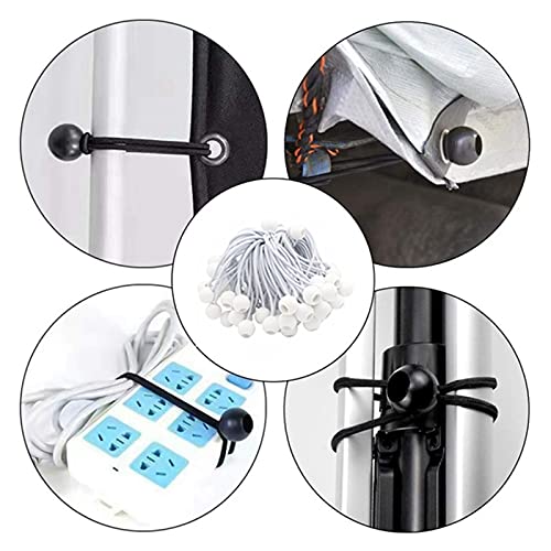 Bungee Cord Heavy Weight Tarp Bungee Cords Tie Down Straps Multifunction Elastic Rope For Camping Tents Cargo Screen Canopy Tent Bungee Cord ( Color : White+10 Pcs , Size : 6 Inch ) #TOP2