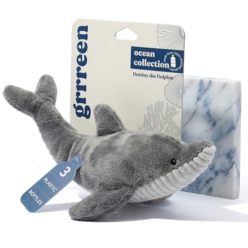 GRRREEN Dog Toys | Plush Toy Dolphin Stuffed Animal for