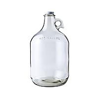 Vista 1 de Botella de agua de vidrio marca Home Brew Ohio, incluye tapa de rosca metálica de 1,5", capacidad de 1 galón, 1, Transparente, 1