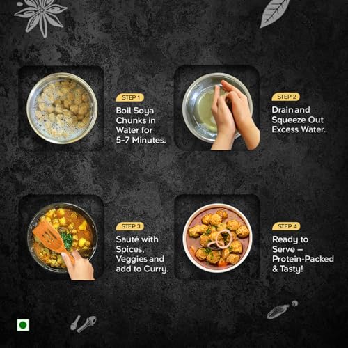 Image of Pushp Brand SOYA Chunks High Protein and Pure Vegetarian, SOYA Wadi (200gm) (Pack of 2)