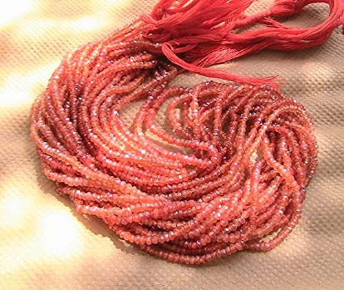 Cornaline naturelle perle rondelette facettée 13 pouces fil