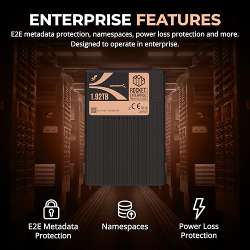 Rocket Enterprise PCIe 4.0 U.2 NVMe 1,92 TB SSD, unità server ad alta resistenza con protezione dalla perdita di potenza, fino a 7.000 MB/s, 1DWPD, protezione E2E, NVMe-MI, MTBF da 2,5 M - Hdd - Immagine 4