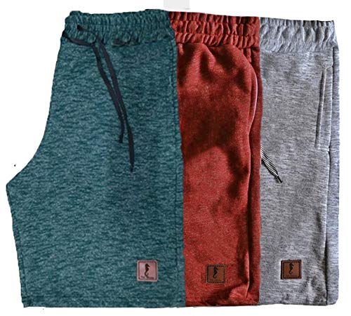 Kit 03 Bermudas Moletom Polo Marine (Kit 06 - Verde, vermelho e cinza claro, GG)