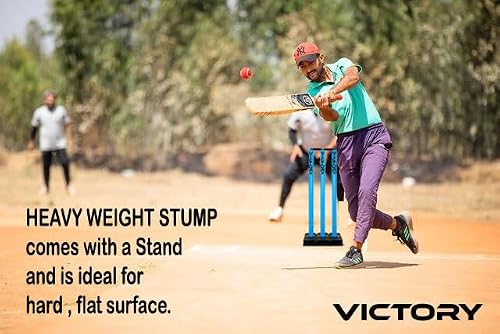 Victory Heavy Plastic Cricket Stumps Set (Blue) - Thumbnail 3