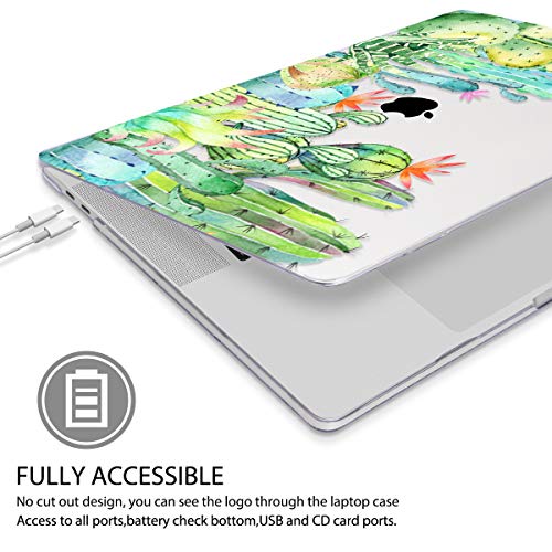 Metron For Macbook Air 13 Inch Case M1 A2337 A2179 A1932 Retina Display With Touch Id 2020 2019 2018 Release, Plastic Hard Shell Case Keyboard Cover Screen Protector, Watercolor Cactus #TOP3