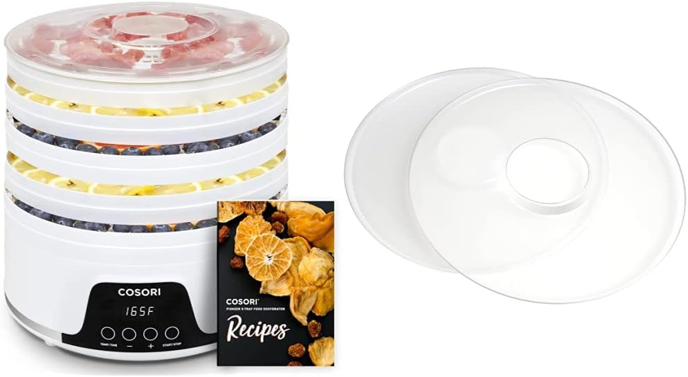COSORI Food Dehydrator Pioneer Style CFD-N051-W & Food Dehydrator Machine Fruit Roll Sheets CFD-FR051-WUS