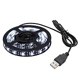 Kaito Denshi(海渡電子) LEDテープライト USB 防水 間接照明 切断可能 イルミネーション 5V 常時点灯 デスク 寝室 キッチン リビング 黒ベース 1m 白色