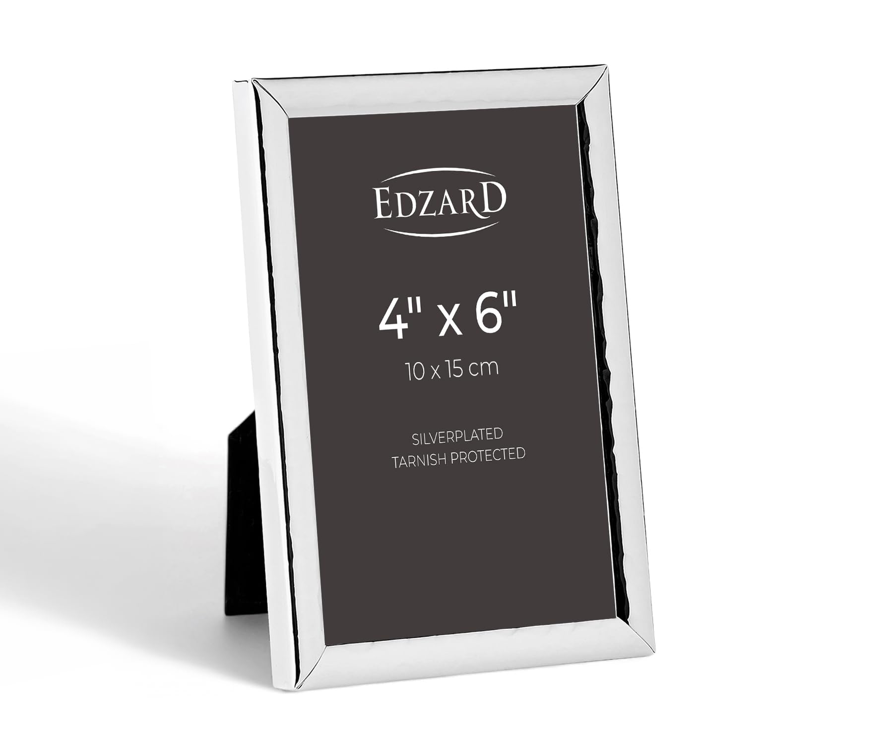 Edzard Silver Colored Photo Frame Riga, Silver-Plated, Tarnish-Proof, With Hanger, Picture Frame, Silver Frame In Portrait And Landscape Format 4X6 Inch (10X15 Cm)