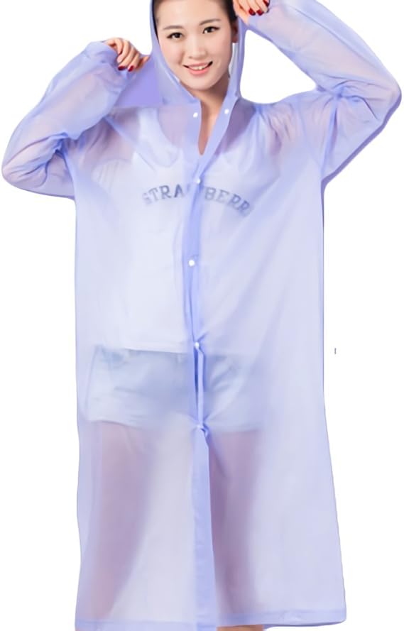 Amazon Dengding 自転車 男女兼用 パステルカラー レインコート レインウェア 袖あり メンズ レディース 長袖 おしゃれ バイク 防水 雨具 カッパ 激安 通販 安い ポンチョ ロング 自転車用 Purple レインコート ポンチョ 通販