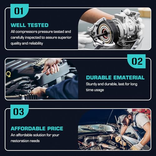 Air Conditioner AC Compressor with A/C Clutch Fits for Nissan Altima 2.5 2.5L S SR Base Sense Advance 2013 2014 2015 2016 2017 2018 (Without SL and SV), Replaces CO 29074C, w/One Plug by Youxmoto - Image 7
