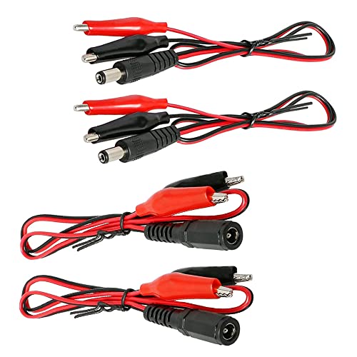 Conector DC 5.5x2.1mm macho y hembra con cable de doble clip de cocodrilo de cobre de alta pureza