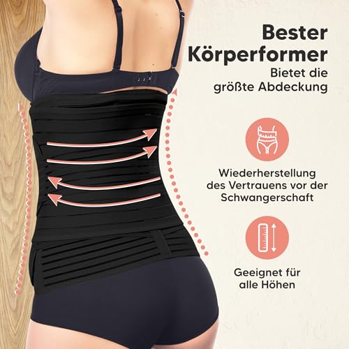 KeaBabies Revive 3 in 1 Postpartum Gürtel für Damen - Bauchgurt nach Geburt Kaiserschnitt, Rückbildungsgürtel nach Geburt, Bauchband nach Geburt, Bauchgurt Schwangerschaft (Midnight Black, XL)