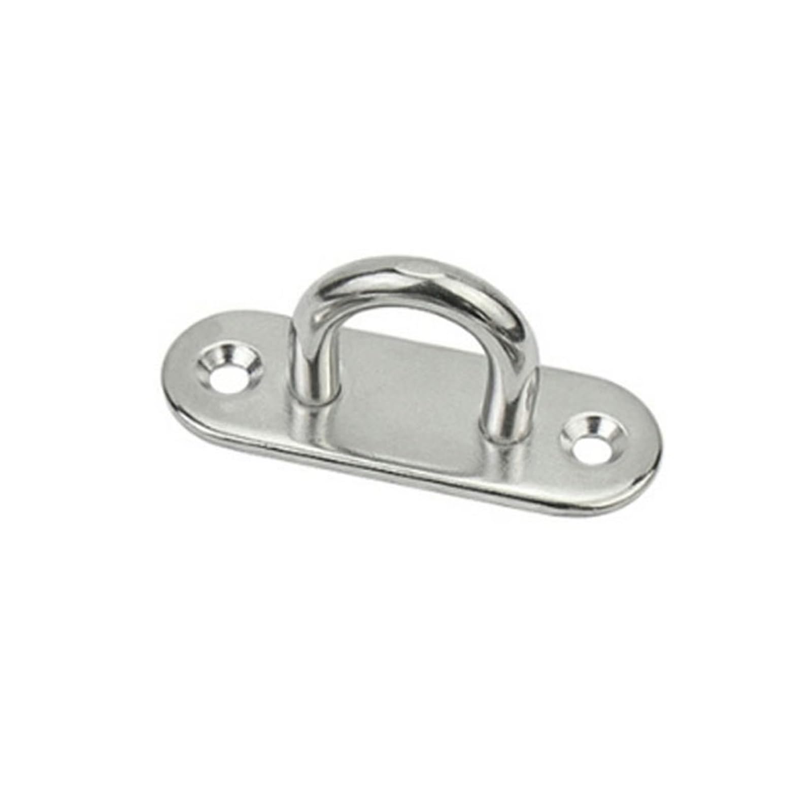CNfhFRY Eye Hooks， 1Pcs Pad Eye Plate Staple 304 Stainless Steel Lock up Hook Loop U-Shaped Design Screws for Boat Hammock