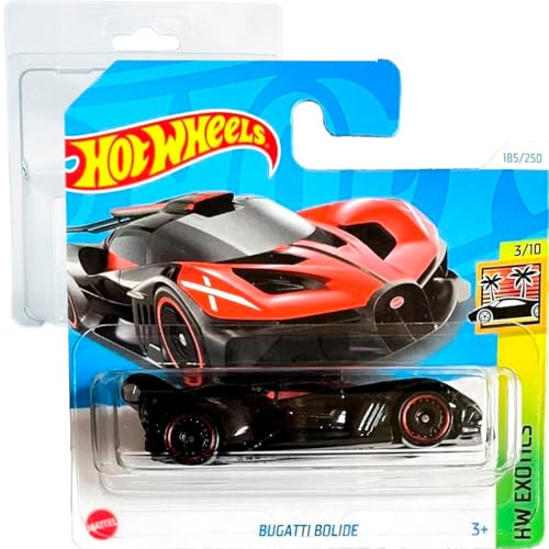 Hot Wheels Bugatti Bolide HW Exotics 3/10 (185/250) HTF08 Rojo 2024 + Protector Short Card Frikimonkey
