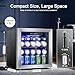 Antarctic Star 48 Can Beverage Refrigerator,12 Bottle Wine Cooler with Stainless Steel Glass Door, Digital Temperature Display,Electronic Temperature Control, Silver