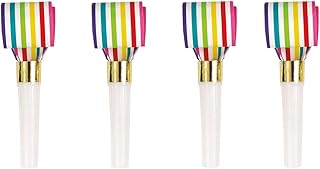 Rainbow Stripe Squawker Blowouts - 8 Pcs