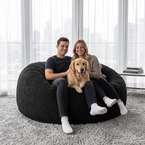 Image of 5 Ft. Bean Bag Chair for Adults, Teens, Kids with Memory Foam Filling