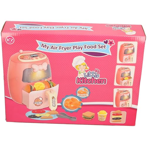 My Little Kitchen Air Fryer Play Food Set with Fast Food Toys, Digital Display, Pink - Image 3