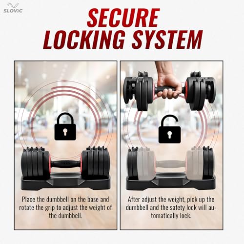 Image of SLOVIC Adjustable Dumbbell 11.5kg | Dumbbells - Gym equipment for home workout| Dumbbell Set (11.5kg X 1) | Fitness Gym Dumbbells for Bench Press, Shoulder, Biceps| Anti Skid dumbles for all exercises