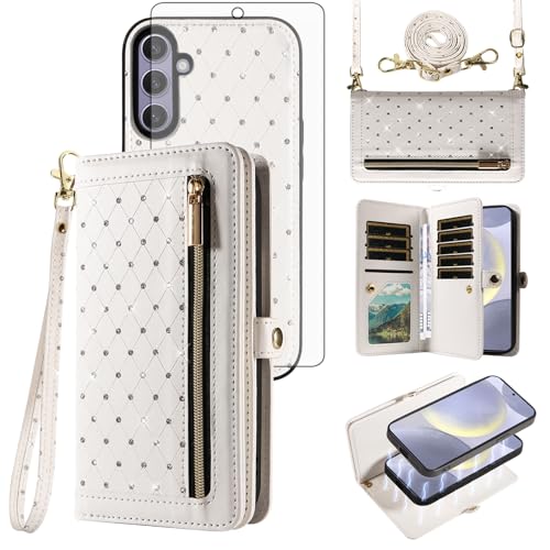 Étui de téléphone pour Samsung Galaxy S25 Plus S24+ porte-carte et bandoulière