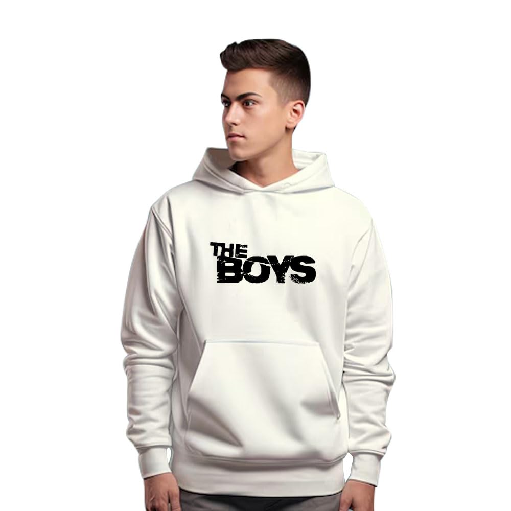 Trendy Graphic Printed Men's Full Sleeve White Printed Hoodie for Winter-image-46