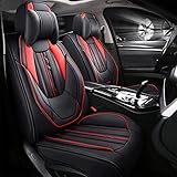  GUSAJ Autositzbezüge für Audi A3 8P 8L Sportback A6 4F A4 A6 A5 A7 Q2 Q3 Q5 Q7 Wasserdicht Airbag-kompatibel Autoinnenausstattung Sitzschutz Autozubehör(Size:Mit Kopfstütze,Color:Rot)