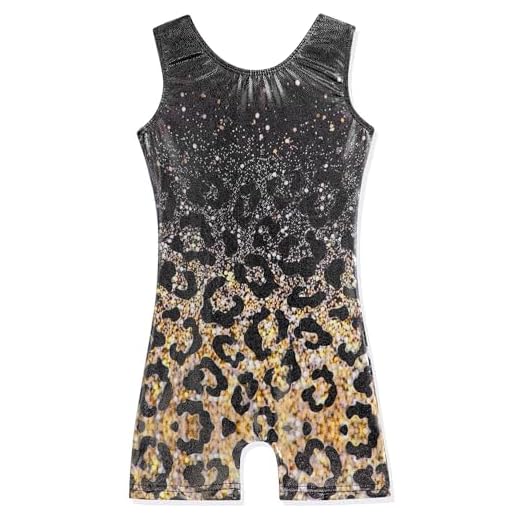 XiaoMoSha Leotards for Girls Gymnastics Size 10-12 Classic Love for Kids Gymnastics Outfits Biketards (GoldDiamond,150 9-10Y)