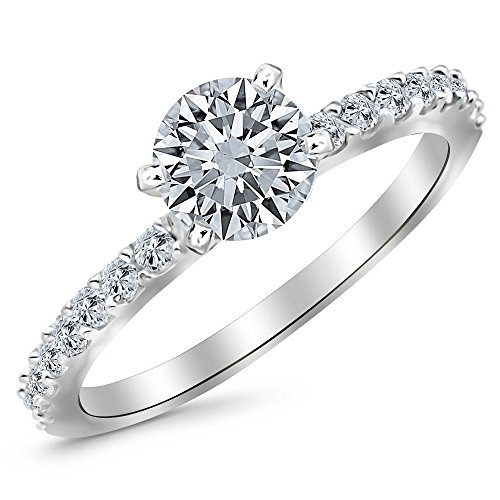 2.22 Carat Platinum Classic Side Stone GIA Certified Round Cut