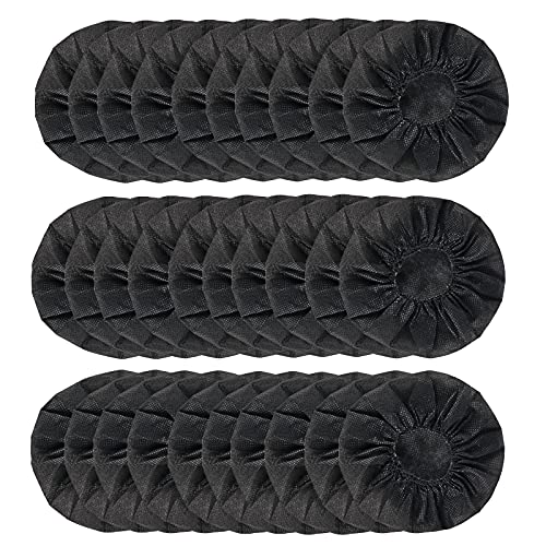 Copri Cuffie Monouso, QeeFop 100 Pezzi Sanitario e Monouso Fodere Elastiche per Cuffie Cover Protettiva, Adatti per Cuffie Intrauricolari/Auricolari da 8,5 a 11 cm (Nero)