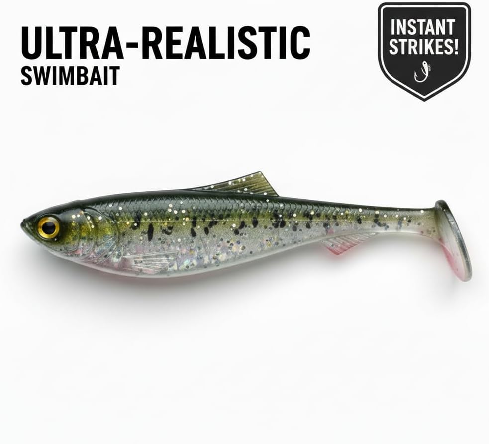 Premium Soft Plastic Lure Mold - Easy Lure Making Mold for Perfect Soft Plastic Baits Swimbait 3" 3-Cavity | No Release Oil Needed | CNC Machined | High Heat Resistant | No Bubbles, No Flash