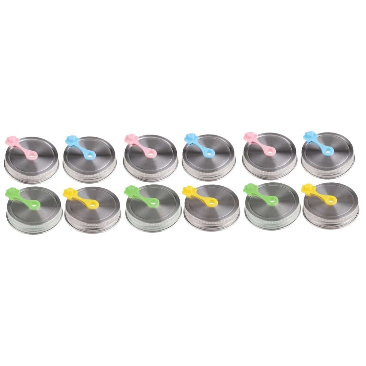 Amosfun 12 Tapas De para Tarro De Albañil Tapa para Bebidas Tapas De Tarro De Albañil Tapa De Pajitas para o De Reutilizables De o De Gelatina