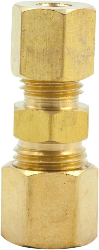 Vis Brass Compression Tube Fitting, Reducing Union, 3/8" Tube OD x 5/16" Tube OD (Pack of 1)