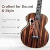 Caramel Ebony Wood Baritone Ukulele 30inch Wood LCD Color Display Electric Ukelele Kit Hawaiian Beginner Guitar Starter Pack Bundle Gig bag, Strap, Strings Set