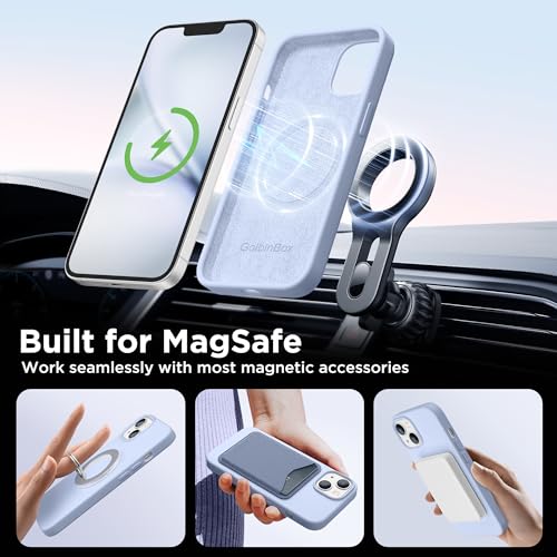 Image of GolbinBox Magnetic for iPhone 15 Case, Silicone Cover, Cyan Purple