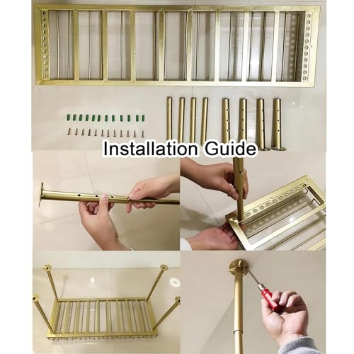 Soporte para Botellas de Vino Ajustable con Estante Acrílico Oro miniatura 6