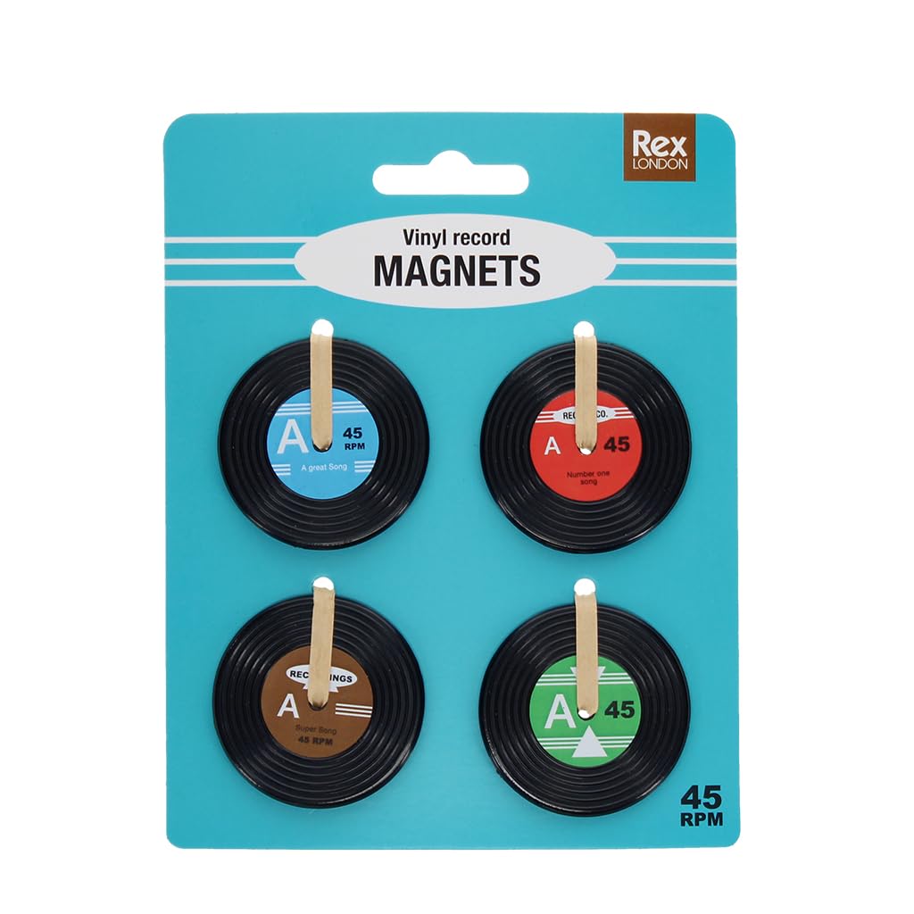 Rex London Mini music magnets (set of 4) - Vinyl record