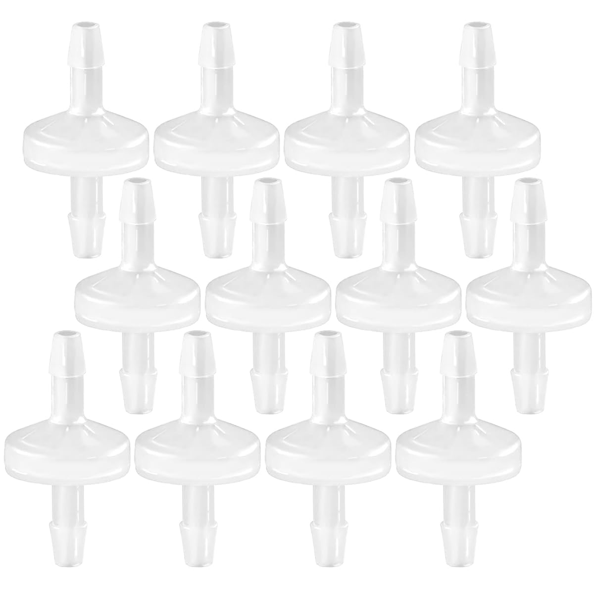 JoyTube 12 Packs Check Valve 1/8”(3MM) One-Way PVDF Plastic Hose Barb for Liquid Air